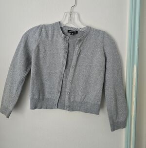 🩷🩷George Silver Cardigan Sweater Size M 7-8
